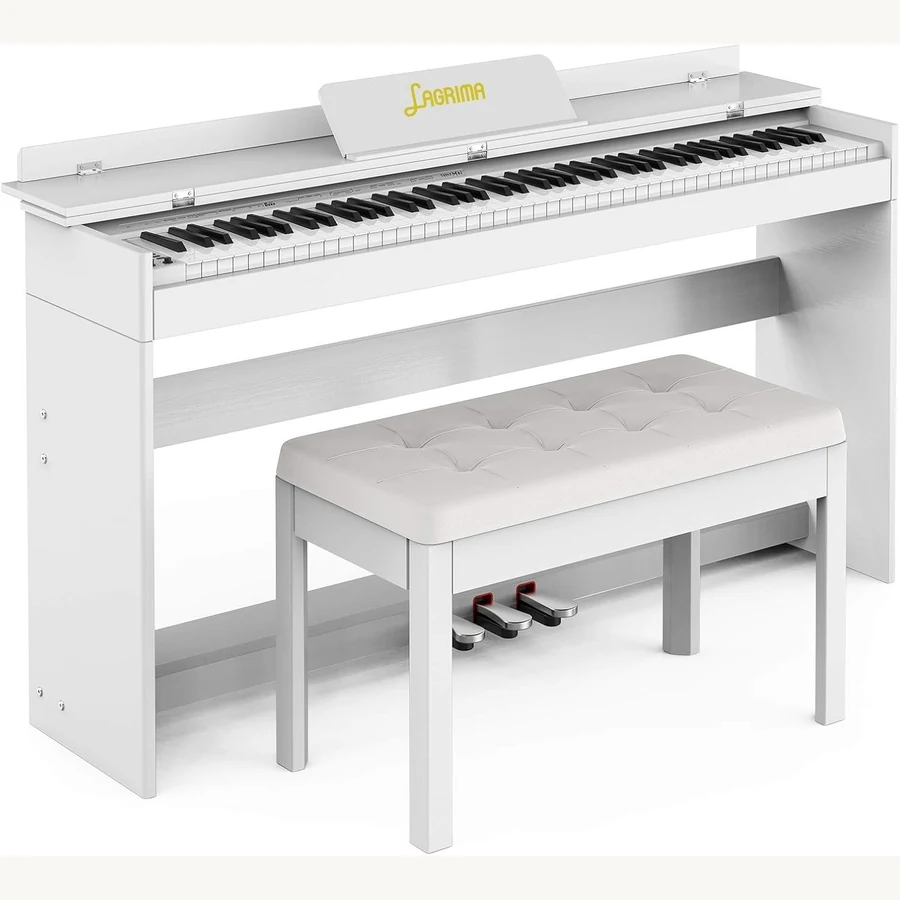 LAGRIMA Digital Piano with Bench (White)